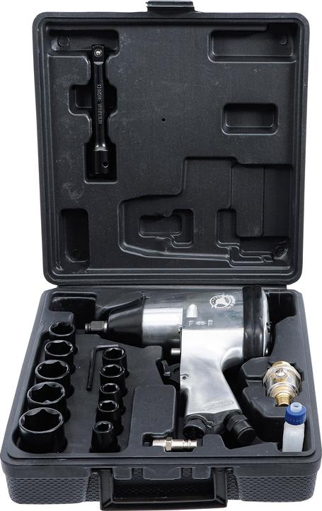 Actual product image BGS Air Impact Wrench with Tool Set 12.5 mm (1/2") 312 Nm 16 pcs. (Air blast)