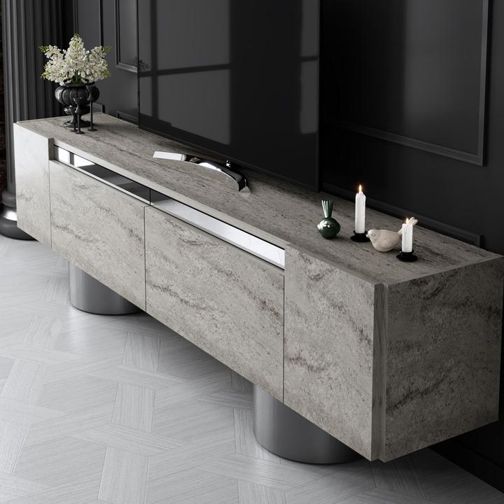 Actual product image Skye Decor Bohem Silver TV Stand (180 x 50 x 30 cm)