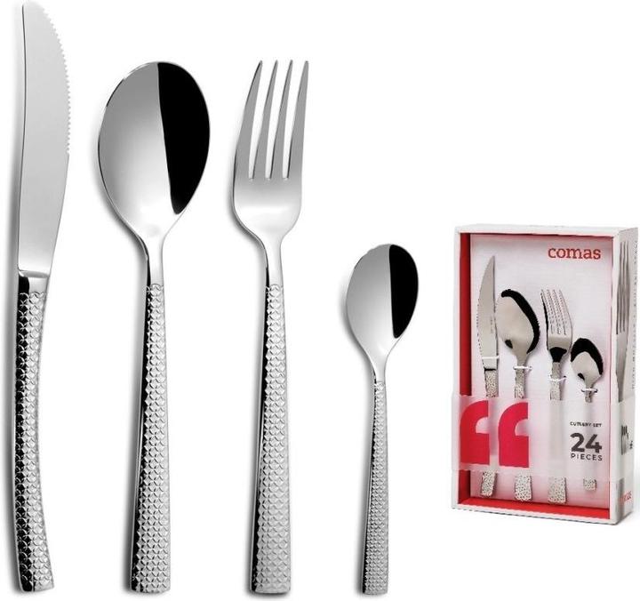 Actual product image Comas 24-piece set Hidraulic 18 10 Cutlery set (6 Piece, Cutlery set)