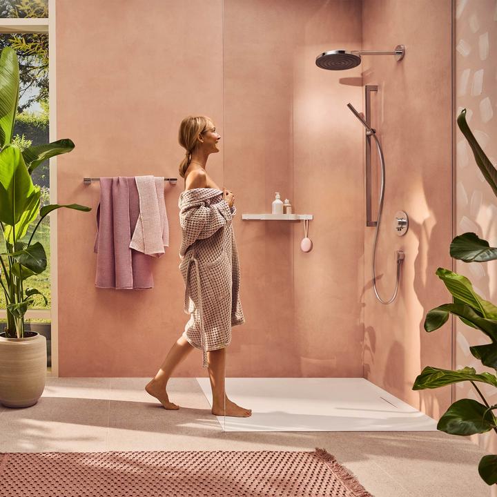 Actual product image hansgrohe Unica shower rod S Puro 90 cm, Easy Slide shower head holder, Isiflex shower hose 160 cm