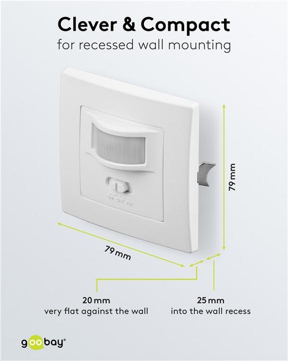 Image du produit Goobay Détecteur de mouvement PIR encastré (9 m)