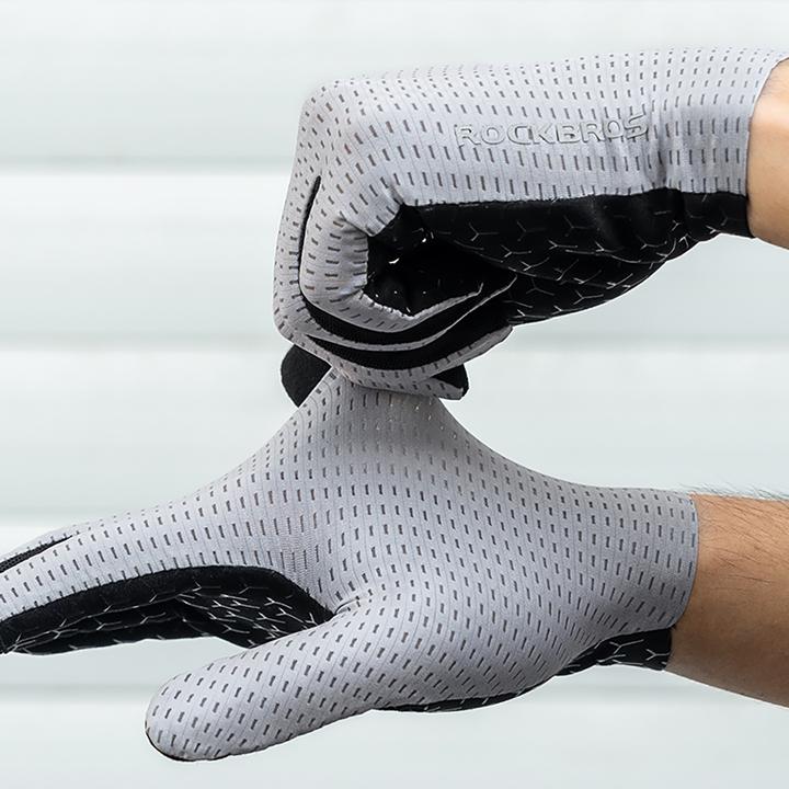Produktbild Rockbros Breathable Full Finger Cycling Gloves, Size: XL - Gray (XL)