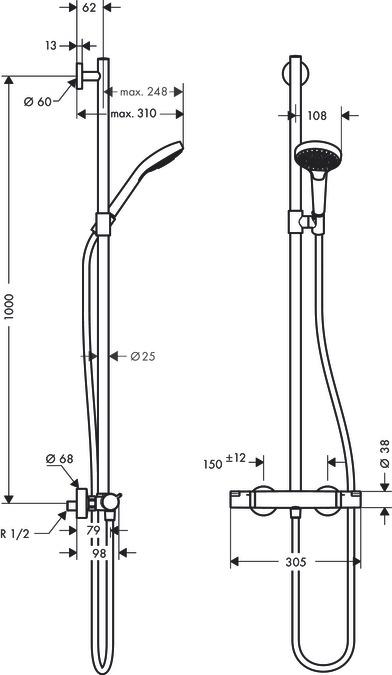 Immagine prodotto hansgrohe HG Semitubo CROMA SELECT S MULTI DN 15 bianco/cromo