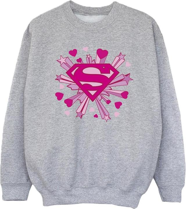 Superman Pink Hearts And Stars Logo Sweatshirt Mädchen