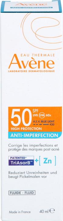 Energy Label Avène Anti-Imperfection Fluid LSF 50, 40 ml Lösung (Sun cream face, SPF 50, 40 ml)