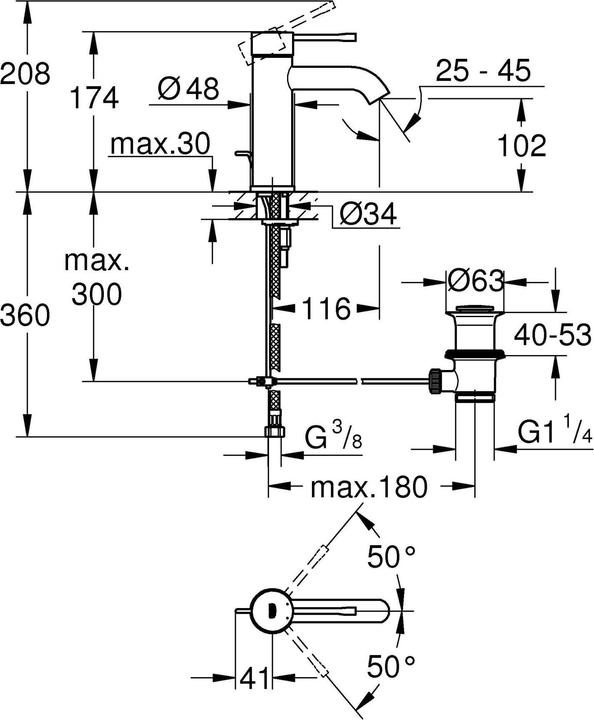 Produktbild Grohe Essence Einhand-Waschtischbatterie S-Size