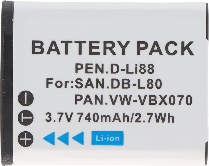 Produktbild Sanyo Akku DB-L80, DMX-CG10, VPC-CG10, VPC-X1200 (Kamera Akku)