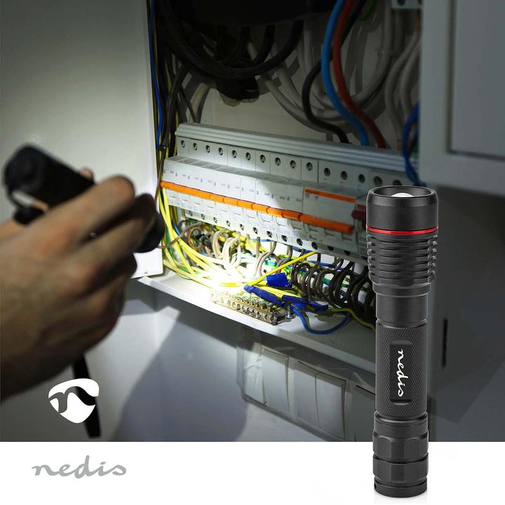 Actual product image Nedis LED torch, full metal housing, IPX7, 200 metre light range (3.40 cm, 1000 lm)