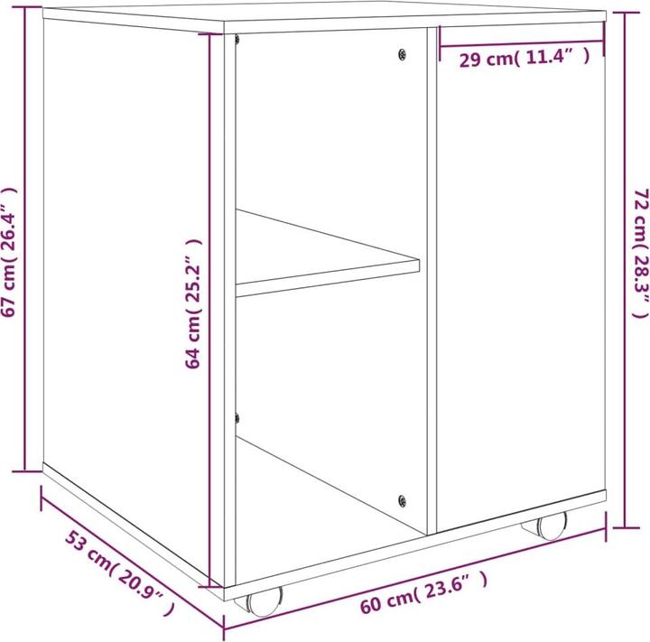 Actual product image VidaXL Herrick (60 x 53 x 72 cm)