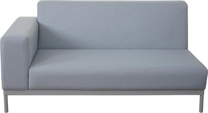 Produktbild Swisshandel24 Alu-Garten-Garnitur, Sofa, Outdoor Stoff/Textil - blau mit Ablage, ohne Kissen