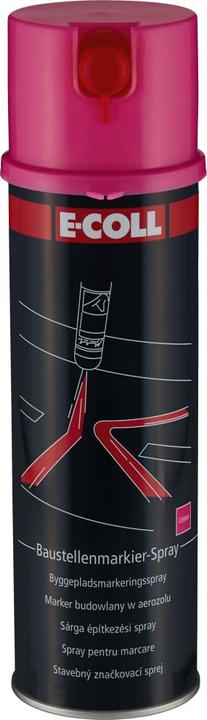 Actual product image E-coll Construction site marking spray 500ml pink EE (Pink, 0.50 l)