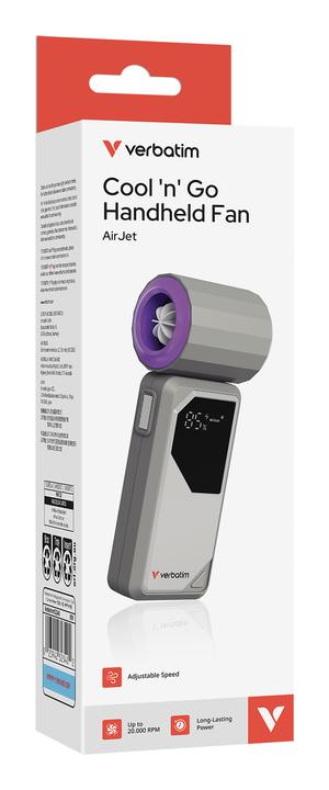 Actual product image Verbatim Handventilator Cool'n'Go AirJet grau/lila