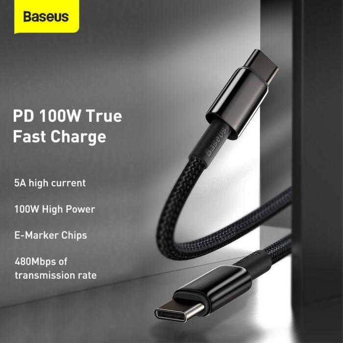 Actual product image Baseus USB C – USB C (1 m, USB 2.0, 100 W)