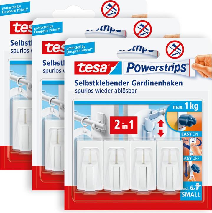 tesa 3x Powerstrips curtain hooks 12 hooks