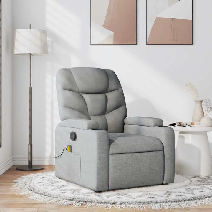 VidaXL Massagesessel Hellgrau Stoff,Farbe: Hellgrau,Material: Stoff