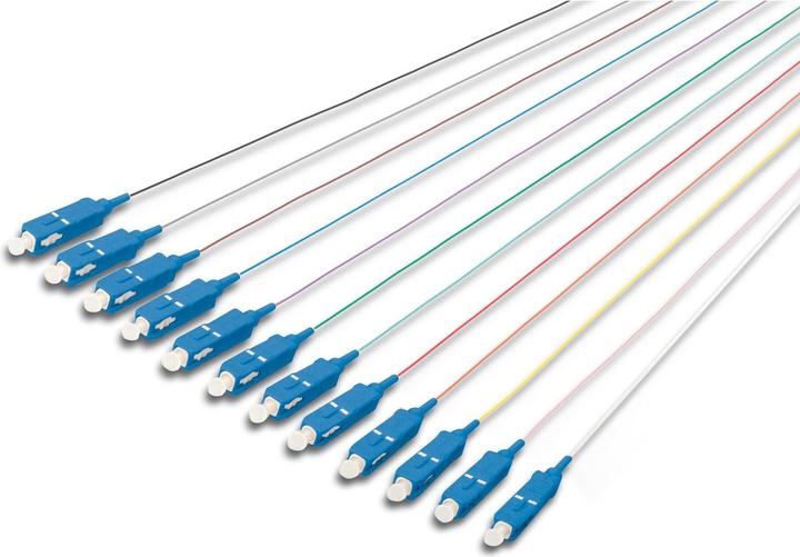 Digitus SC Fiber Pigtail Loose Buffer 09/125 m 12 Pcs. Colors code DIN IEC 304 Singlemode OS2 Length 2m (CAT6, 2 m)