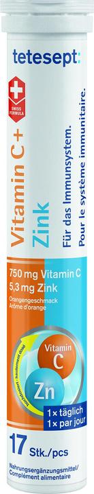 Tetesept Vitamin C + Zink 17 (17 Stück, Brausetablette, 134 g)