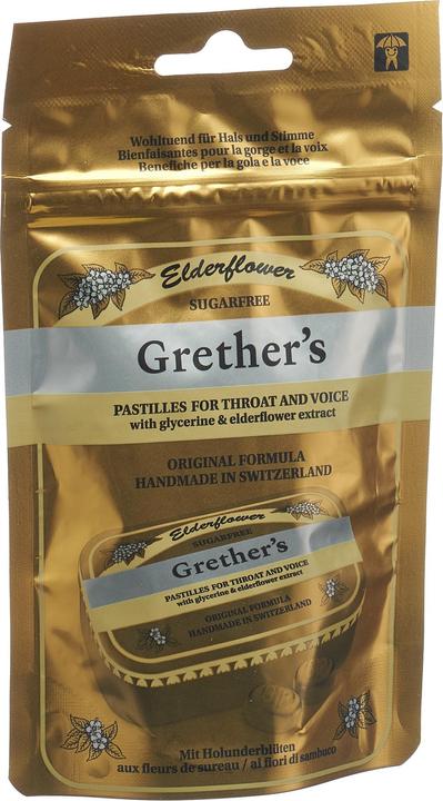 Grethers Elderflower Pastillen ohne Zucker Pastillen (1 Stück)