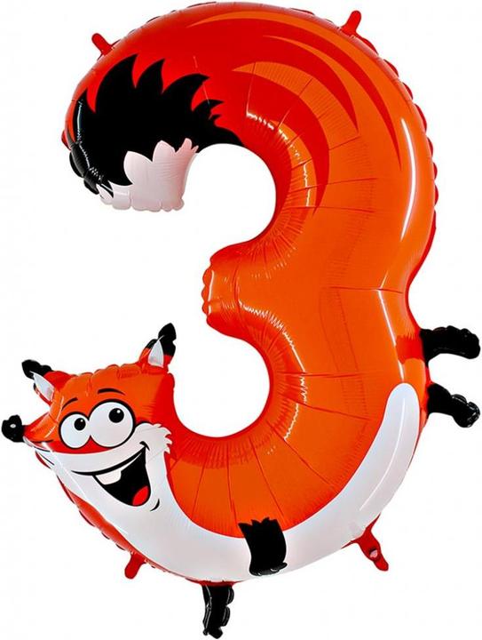 Immagine prodotto Grabo Volpe di palloncino in foil argento, numero 3 (1 x)