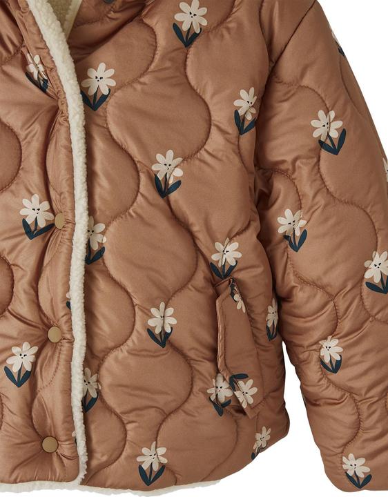Image du produit Vertbaudet Veste à capuche matelassée réversible pour filles avec polaire teddy, rembourrage en polyester (140)