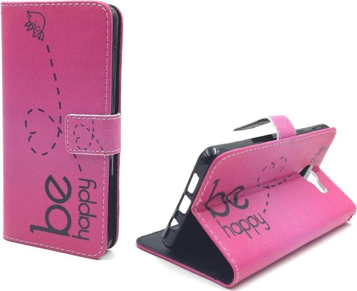 Produktbild König Design Schutz Hülle für Samsung Galaxy A5 (2016) Be Happy Pink Tasche + 1 Panzer Schutz Glas (Samsung Galaxy A5 (2016))