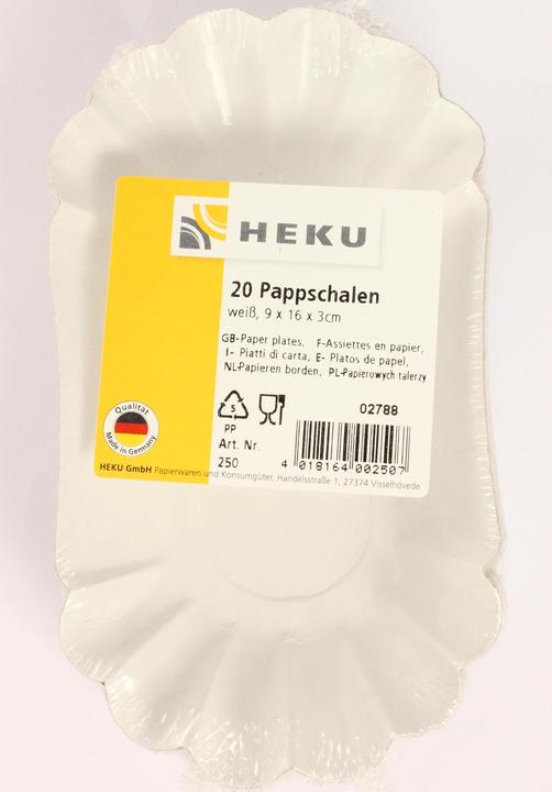 Productafbeelding Heku Kartonnen schaal wegwerp (20 x)