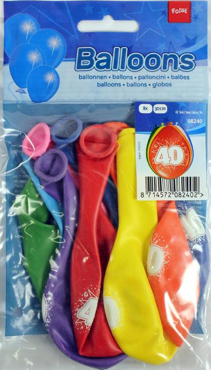 Actual product image Folat Number of balloons 40 years (8 x)