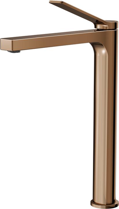 Emke Bathroom tap, rose gold, mixer tap washbasin, brass, with aerator, ceramic cartridge, e