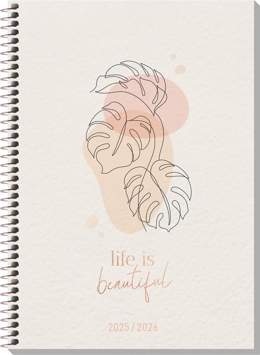 Actual product image Häfft® Verlag School Calendar College Timer August 2025 - July 2026 life is beautiful (A5, German)