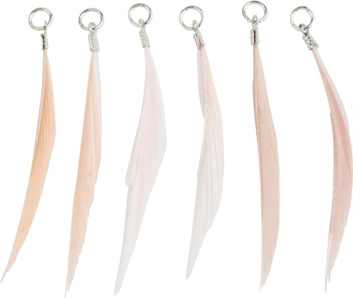 Rico Design Federn mit Öse, 6 Stück (Naturmaterial)