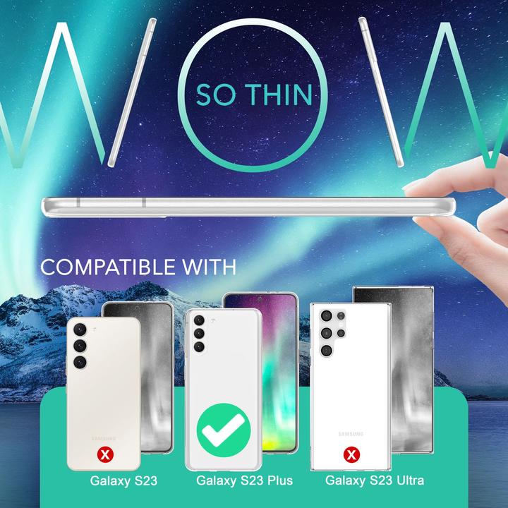 Produktbild Nalia Klare Silikon Hülle mit 2x Display- & Kameraschutz (Samsung Galaxy S23+)
