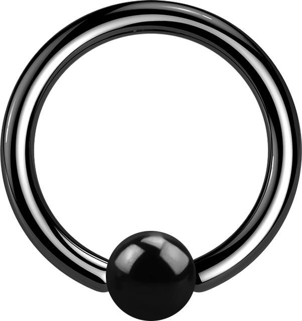 Star Piercing Micro Ball Closure Ring schwarz (Chirurgenstahl 316L, ohne Messing)