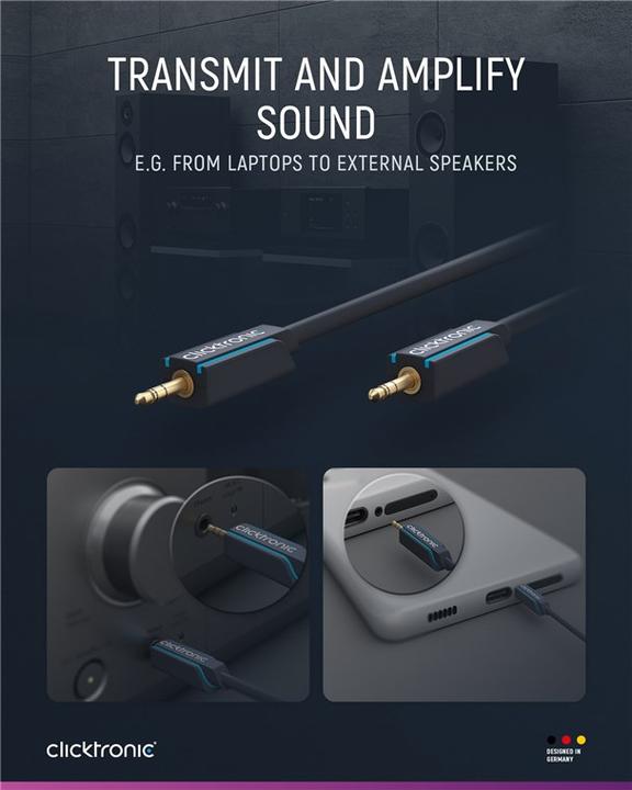 Produktbild clicktronic Mp3 (1.50 m, 3.5mm Klinke (AUX))