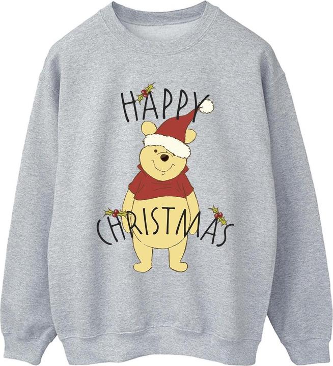 Disney Winnie The Pooh Happy Christmas Holly Sweatshirt (S)