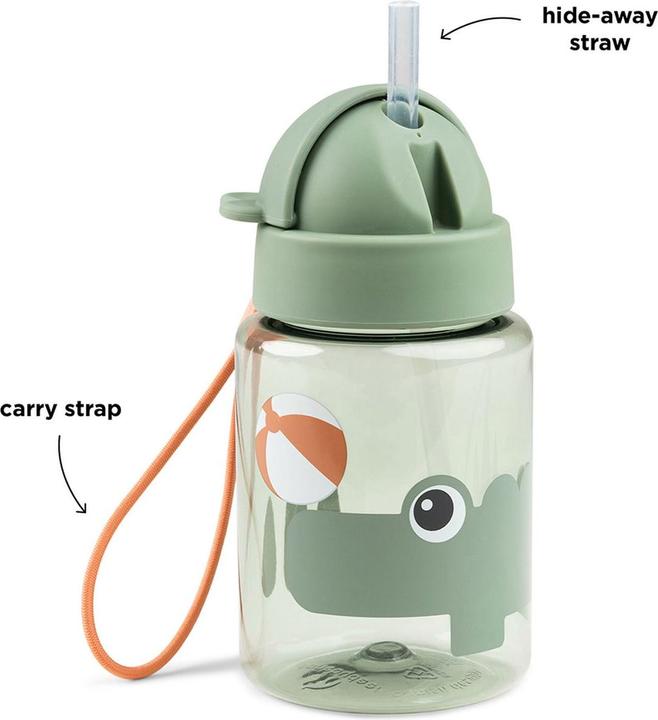 Actual product image Done by Deer Drinking bottle with straw Playground green (0.28 l)