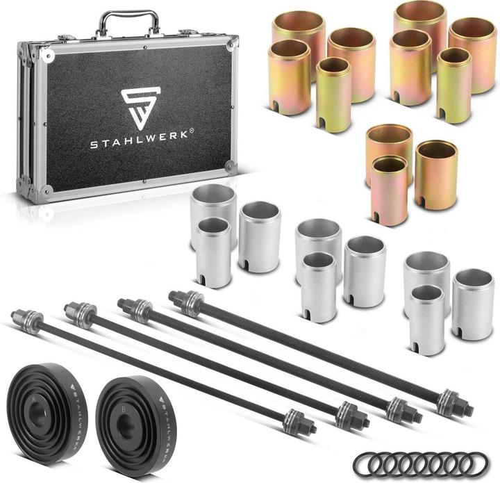 Actual product image Stahlwerk Buchsenlager-Abzieher 27-teilig Silentlager-Werkzeug Radlager-Abzieher