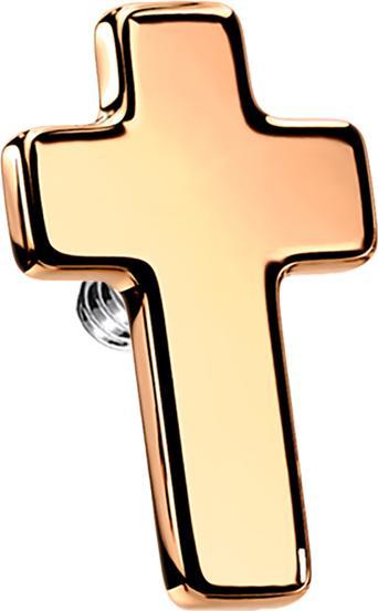 Image du produit Star Piercing Dermal Anchor Croix rose or (sans laiton, Acier chirurgical 316L)