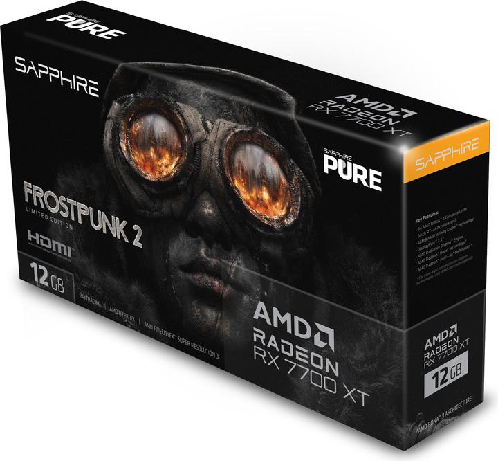 Actual product image Sapphire Radeon RX7700XT PURE Frost Punk 2 Special Edition (12 GB)