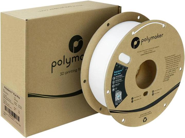 Produktbild Polymaker PolySonic High Speed PLA PRO (PLA+, 1.75 mm, 1000 g, Weiss)