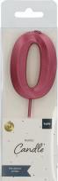 Actual product image Folat Candle Glamour Number 0 Red Metallic (1 pcs.)
