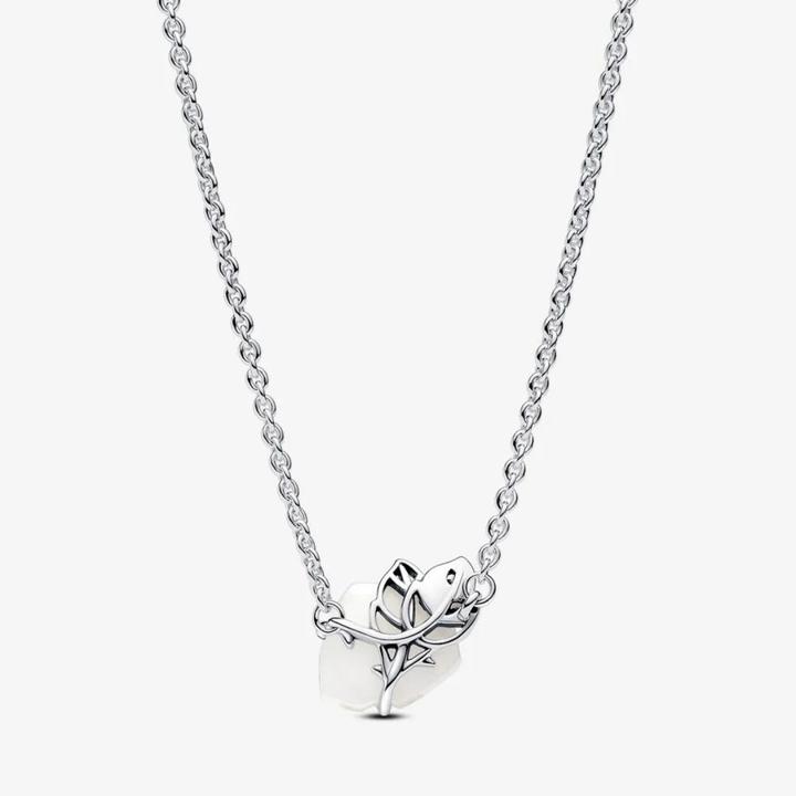 Produktbild Pandora Halskette Weisse Rose (Bioharz, Sterling Silber 925, 38 cm)