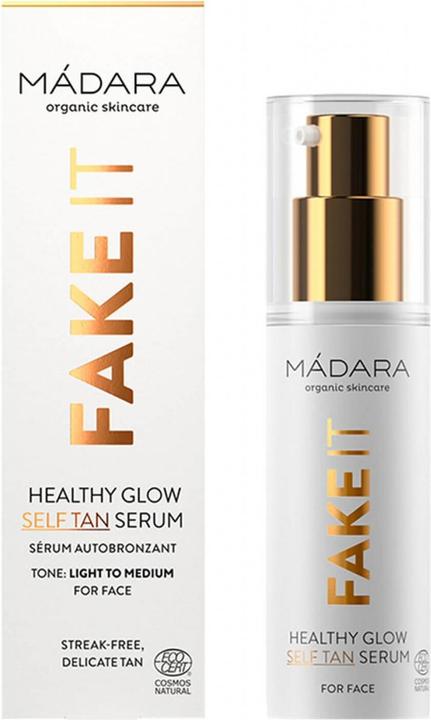 Immagine prodotto Madara Self Tan Milk FAKE IT Healthy Glow Self Tan Serum "Màdara autoabbronzante per il viso". (Schiuma autoabbronzante, 30 ml)