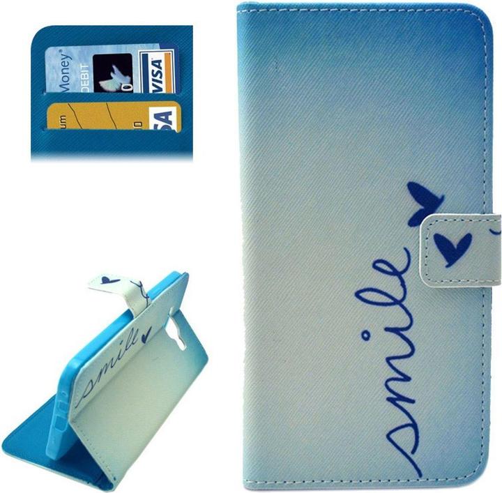 Produktbild König Design Handyhülle Tasche für Handy Samsung Galaxy E7 Schriftzug Smile (Samsung Galaxy E7)