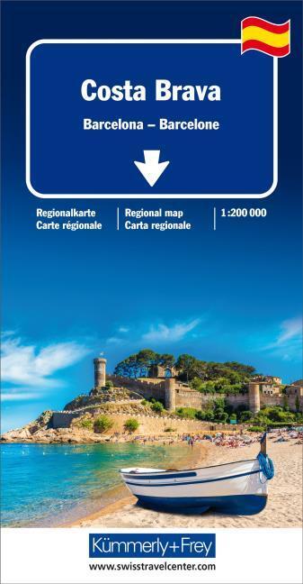 Produktbild Costa Brava, Barcelona Regionalkarte 1:200 000 200000