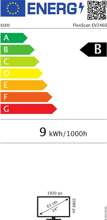 Energie-Label Eizo EV2460 FlexScan (1920 x 1080 Pixel, 23.80")