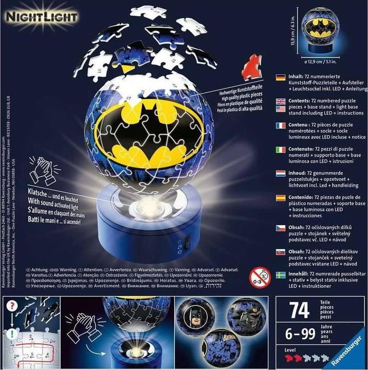 Produktbild Ravensburger Nachtlicht - Batman (72 Teile)