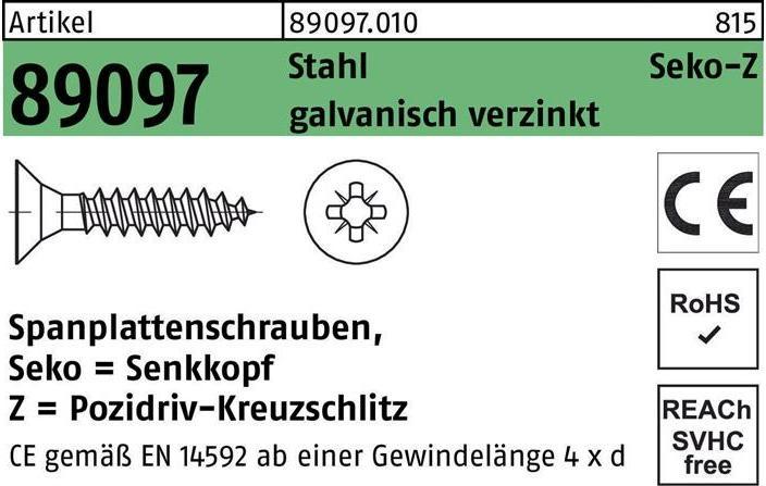 Productafbeelding Spaanplaatschroef (500 Schroeven per stuk)