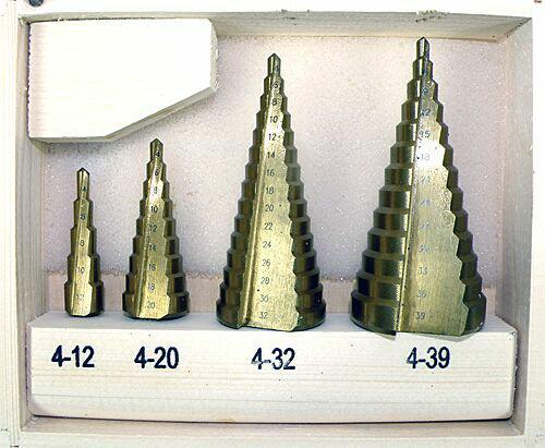 Produktbild Silver STEP DRILLING KIT 4 pcs. (4, 6, 8, 10, 12, 14, 16, 18, 20, 22, 24, 26, 28, 30, 32, 33, 36, 4-39 Millimeter)