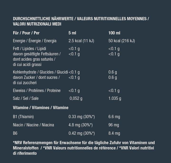 Valeurs nutritives et ingrédients Best Body Nutrition Vital (1 pièce(s), Liquide)