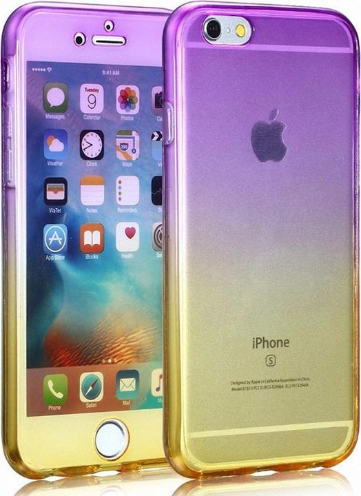 Produktbild König Design Apple iPhone 5 / 5s / SE Full Body 360 Silikon Handyhülle Case Violett / Gelb (Apple iPhone 5)